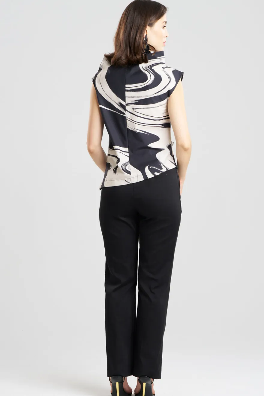 Kaze Cotton Asymmetric Funnel Neck Top