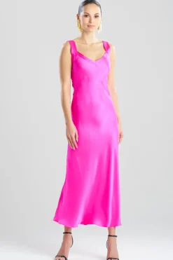 Key Backless Silk Slip Dress