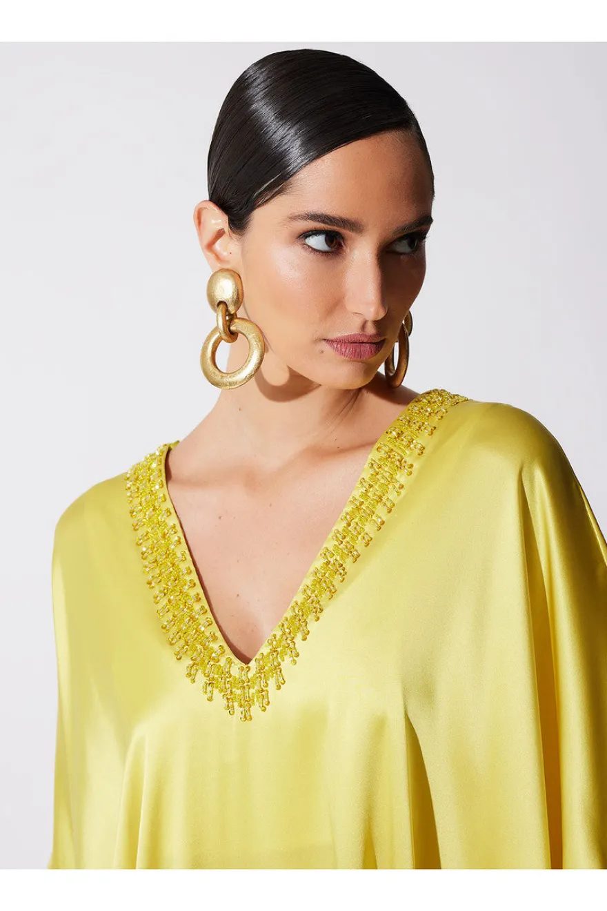 Key Essentials Embellished Cocoon Silk Caftan