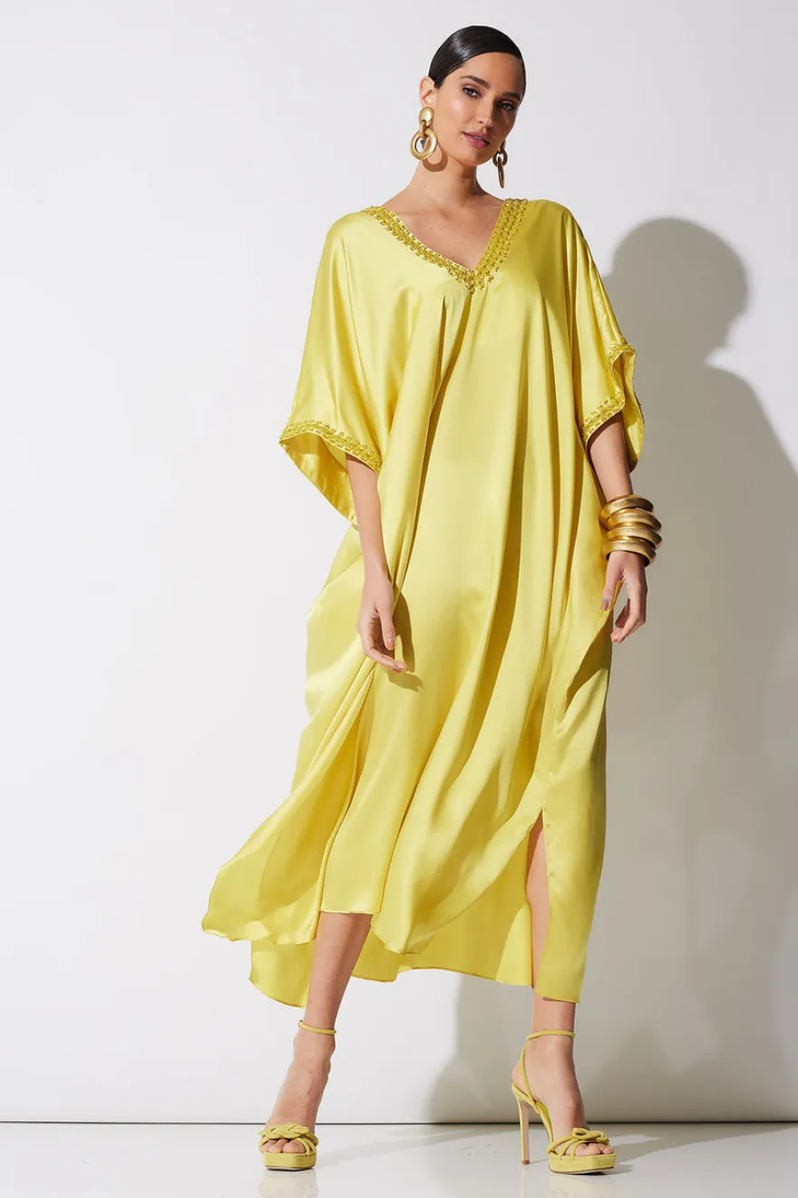 Key Essentials Embellished Cocoon Silk Caftan