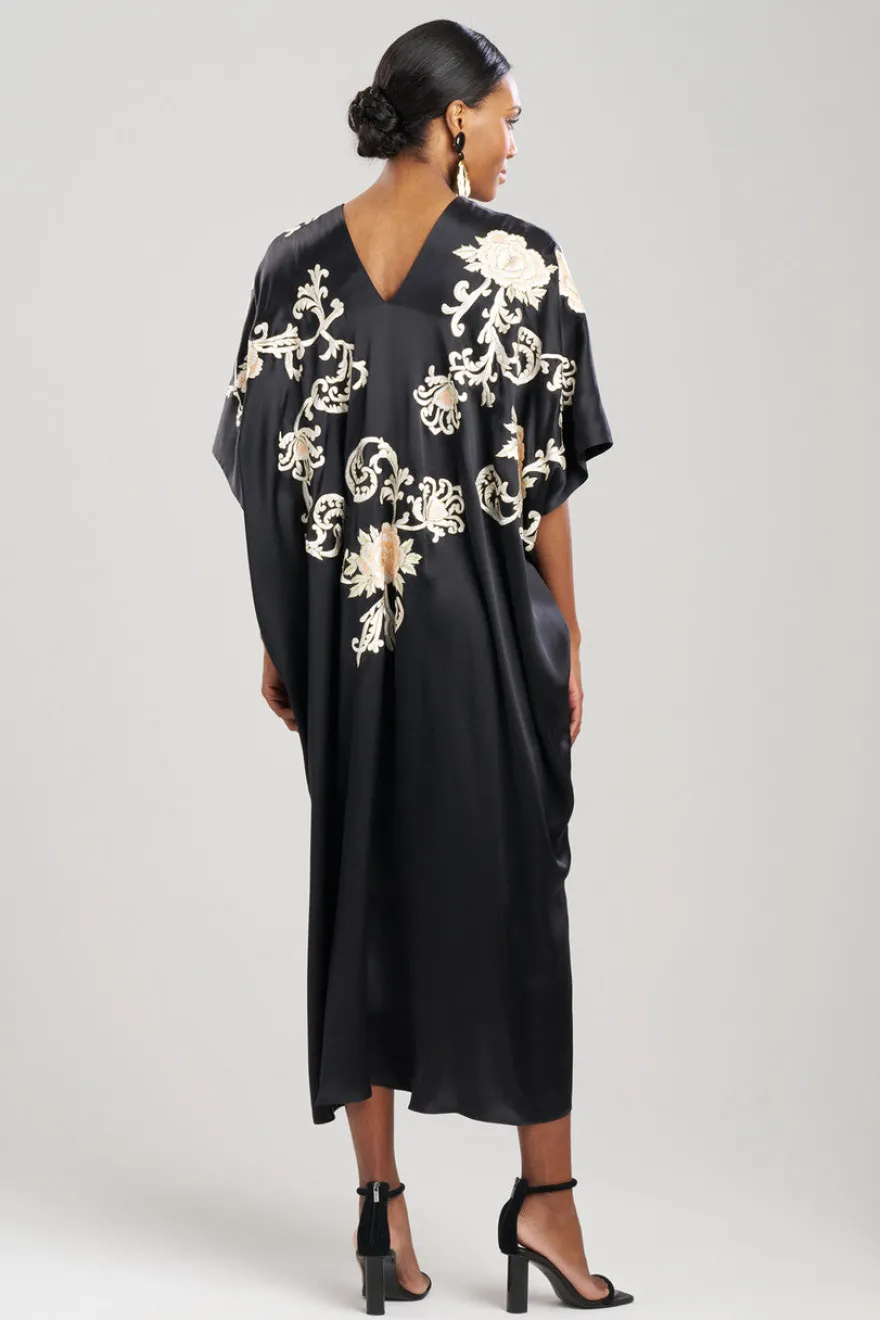 Key Essentials Embroidered Floral Silk Caftan