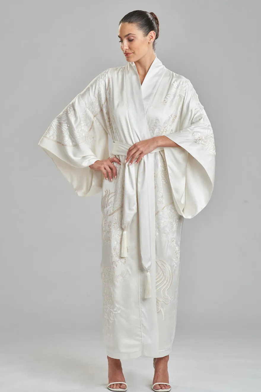 Key Essentials Embroidered Silk Robe