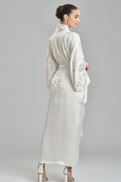 Key Essentials Embroidered Silk Robe