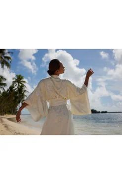 Key Essentials Embroidered Silk Robe