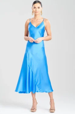 Key Essentials Sheath Flounce Silk Slip Dress