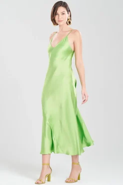 Key Essentials Sheath Flounce Silk Slip Dress