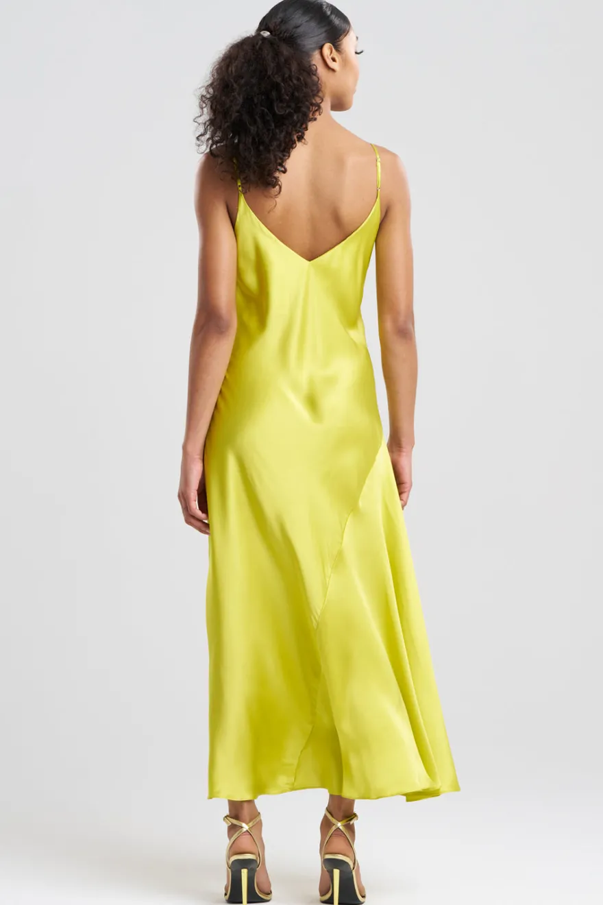 Key Essentials Sheath Flounce Silk Slip Dress