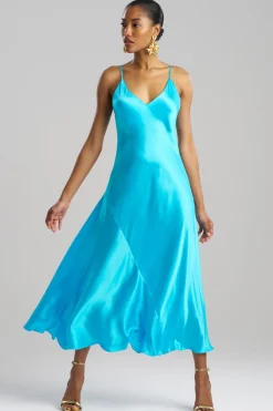Key Essentials Sheath Flounce Silk Slip Dress