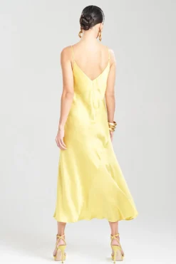 Key Essentials Sheath Flounce Silk Slip Dress