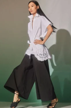Kumo Embroidery Applique Kimono Wrap Shirt