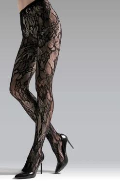 Lace Cut-Out Net Tights