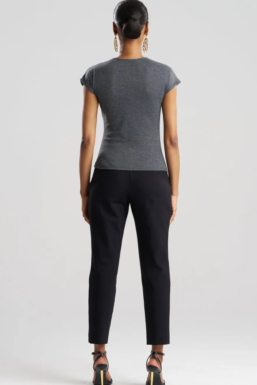 Layering Jersey Rouched Cap Sleeve Top