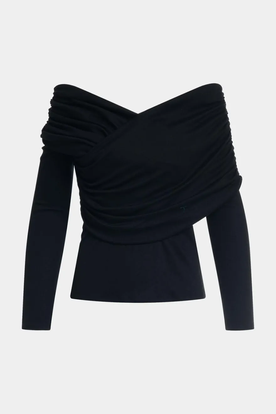 Layering Jersey Rouched Long Sleeve Top