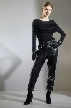 Layering Jersey Rouched Sleeve Top