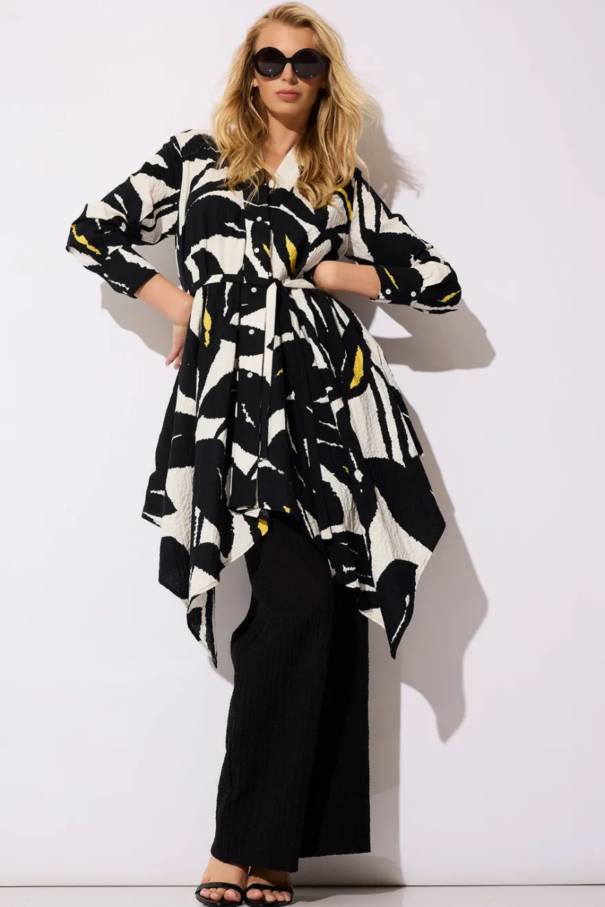 Leaf Matelassé Cotton Handkerchief Tunic