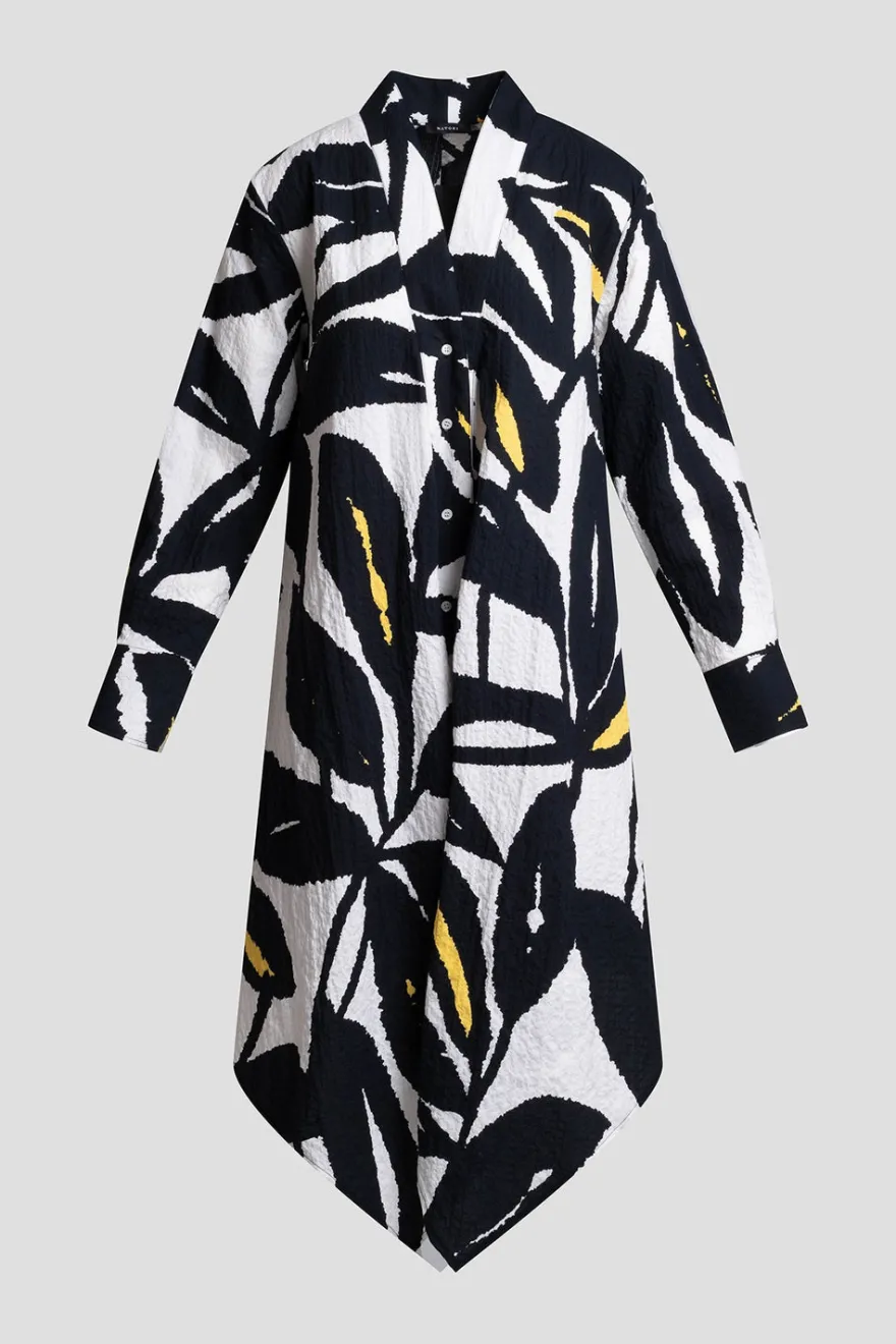 Leaf Matelassé Cotton Handkerchief Tunic