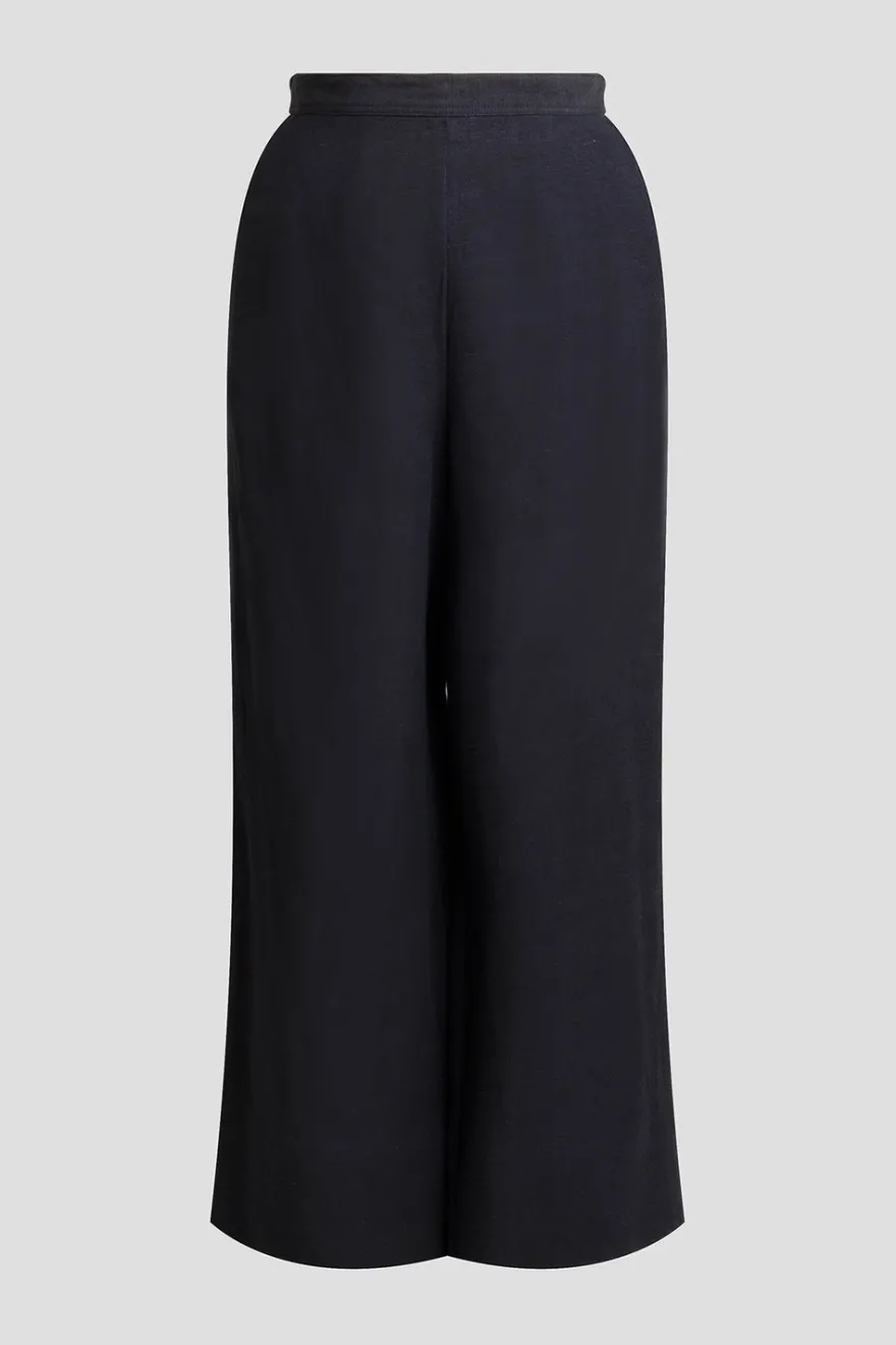 Light Weight Linen Cropped Wide Leg Pants