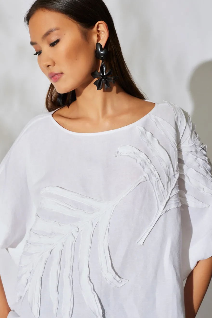 Light Weight Linen Embroidered Caftan Top