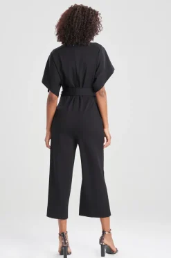 Light Weight Ponte Kimono V-Neck Jumpsuit