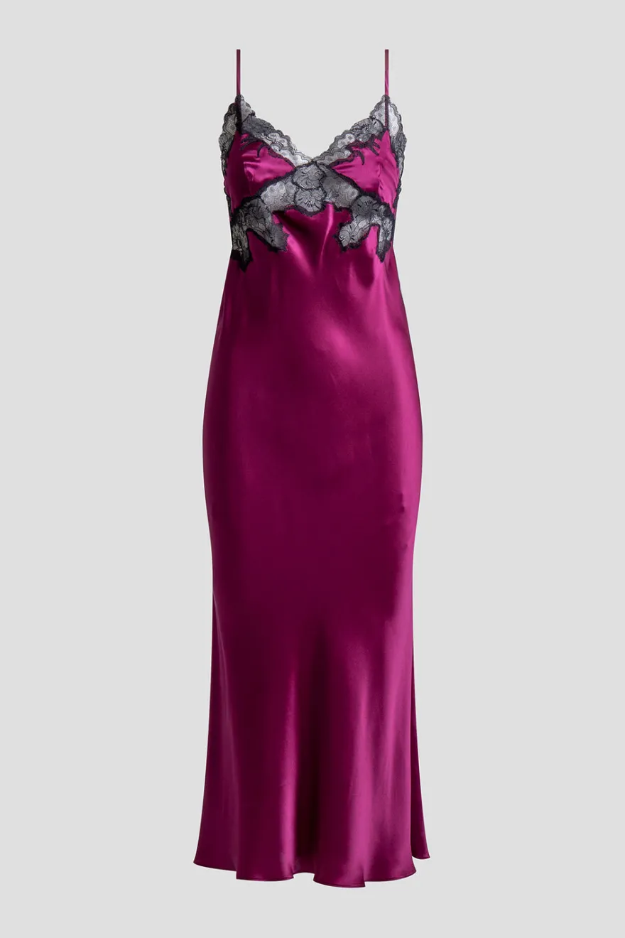 Lolita Lace Low Back Silk Slip Dress