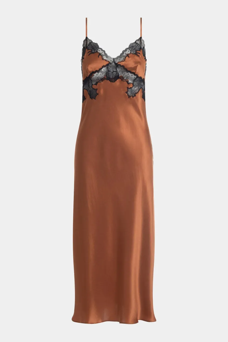 Lolita Lace Low Back Silk Slip Dress