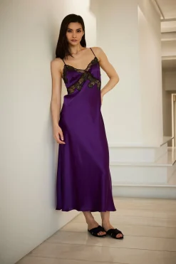 Lolita Lace Low Back Silk Slip Dress