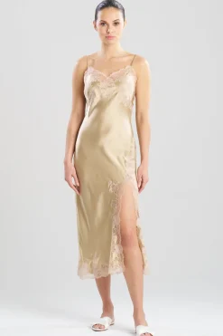 Lolita Lace Slit Silk Slip Dress