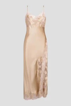 Lolita Lace Slit Silk Slip Dress