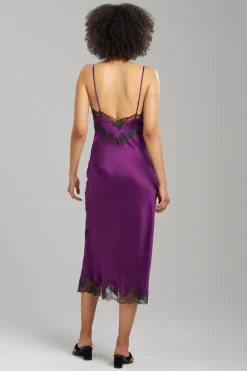 Lolita Lace Slit Silk Slip Dress