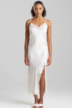 Lolita Lace Slit Silk Slip Dress