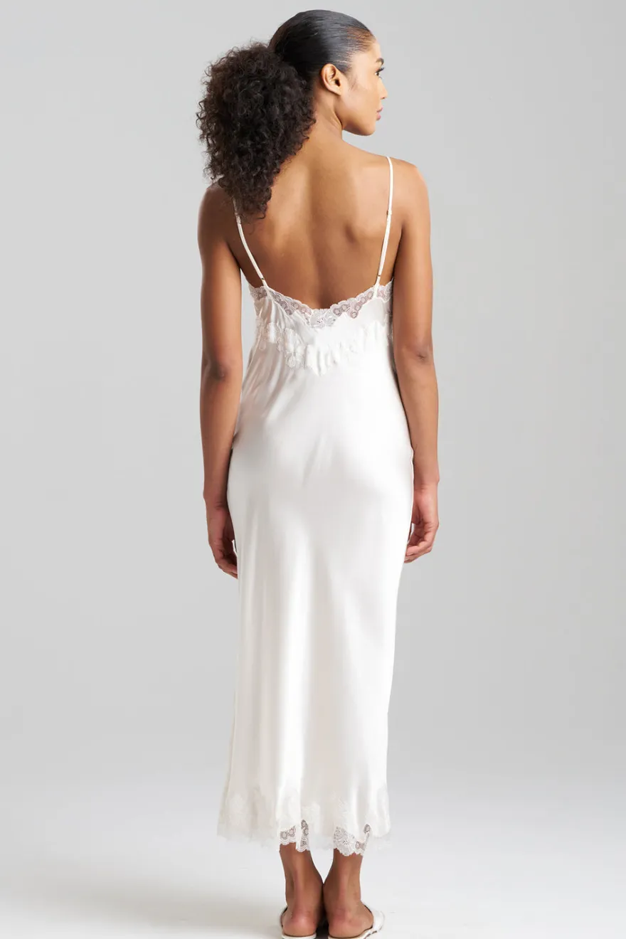 Lolita Lace Slit Silk Slip Dress