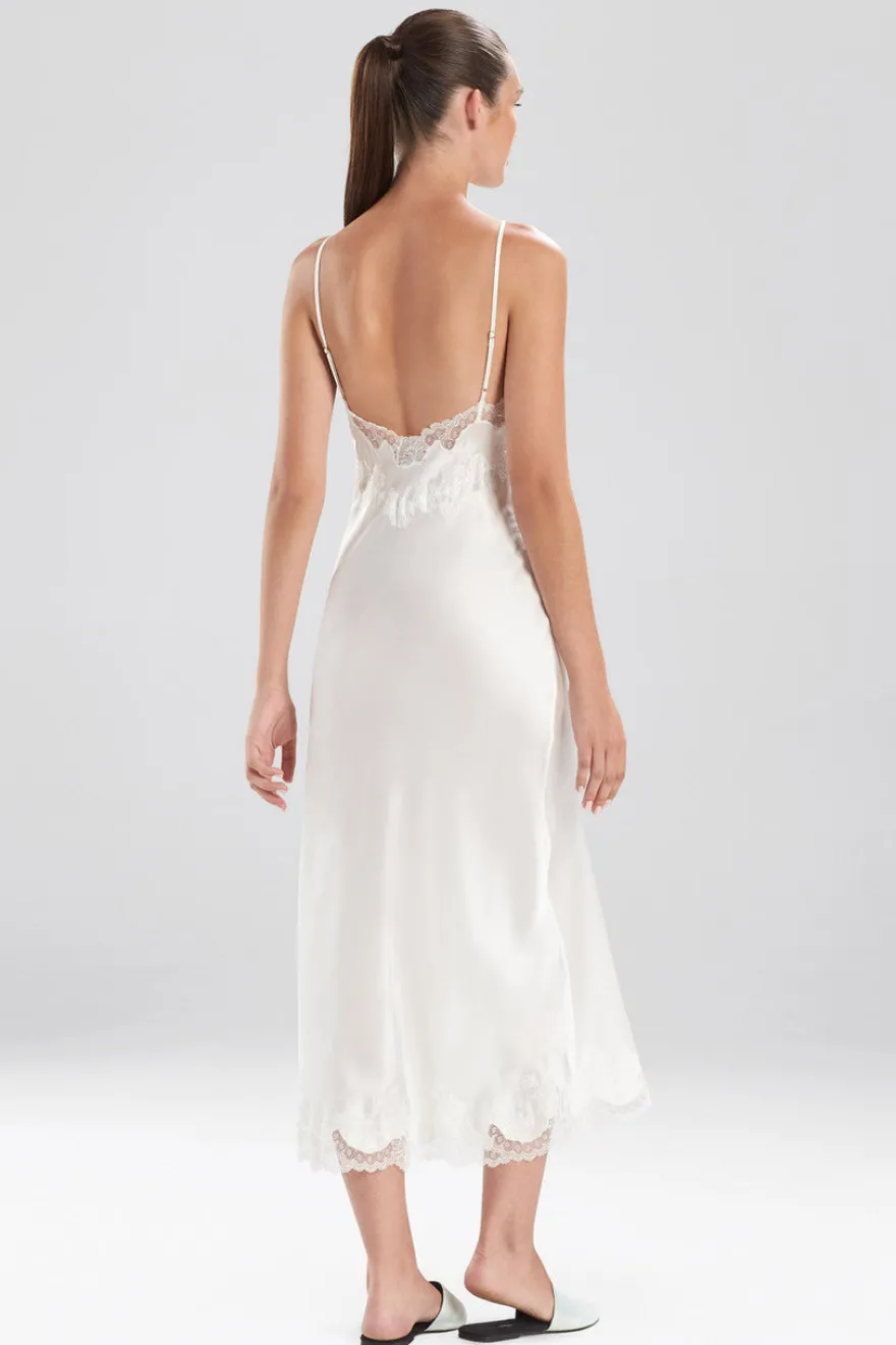 Lolita Lace Slit Silk Slip Dress