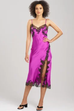 Lolita Lace Slit Silk Slip Dress