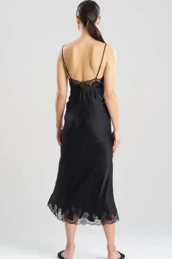 Lolita Lace Slit Silk Slip Dress