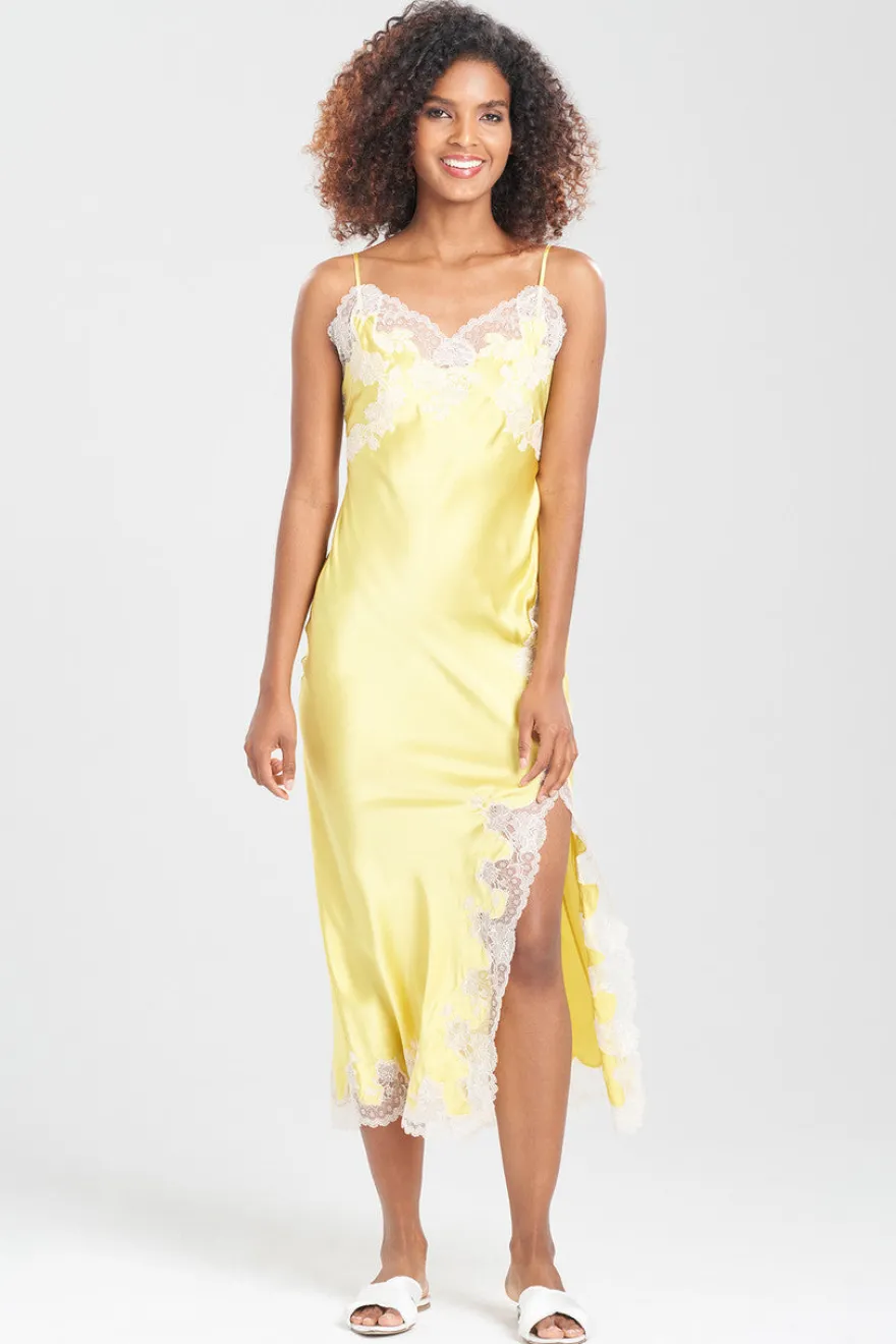 Lolita Lace Slit Silk Slip Dress