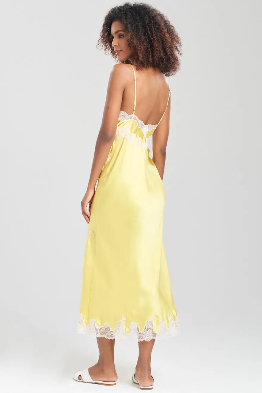 Lolita Lace Slit Silk Slip Dress