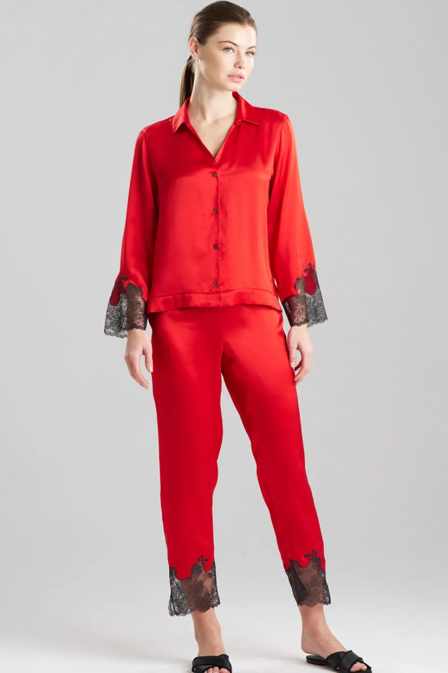 Lolita Lace Trim Silk Notch PJ