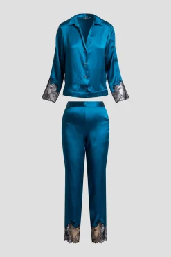 Lolita Lace Trim Silk Notch PJ