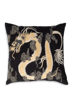 Luxe Charm Dragon Embroidered Pillow