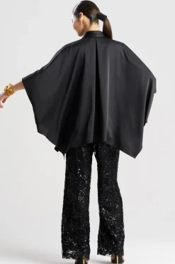 Luxe Charmeuse Button Down Caftan Shirt