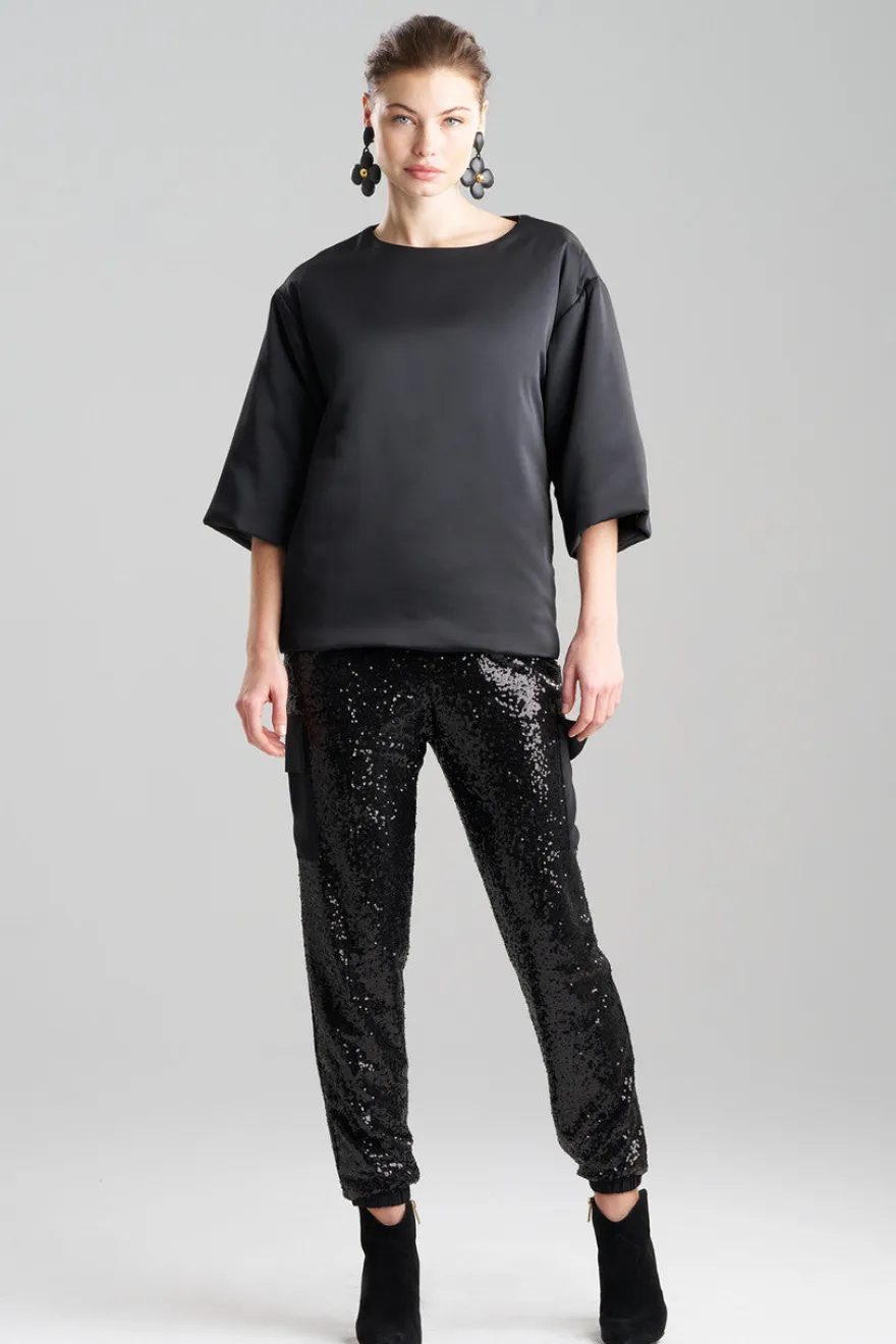 Luxe Charmeuse Puffer T-Shirt Top
