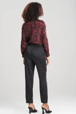 Luxe Charmeuse Pull On Tapered Pants