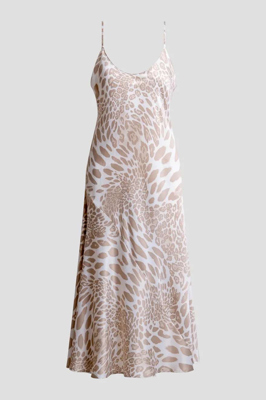 Luxe Leopard Scoop Neck Slip Dress
