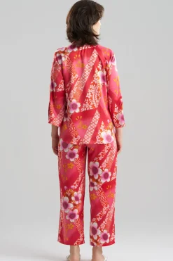 Magnolia Printed Satin Mandarin PJ Set