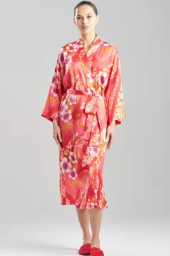 Magnolia Printed Satin Robe