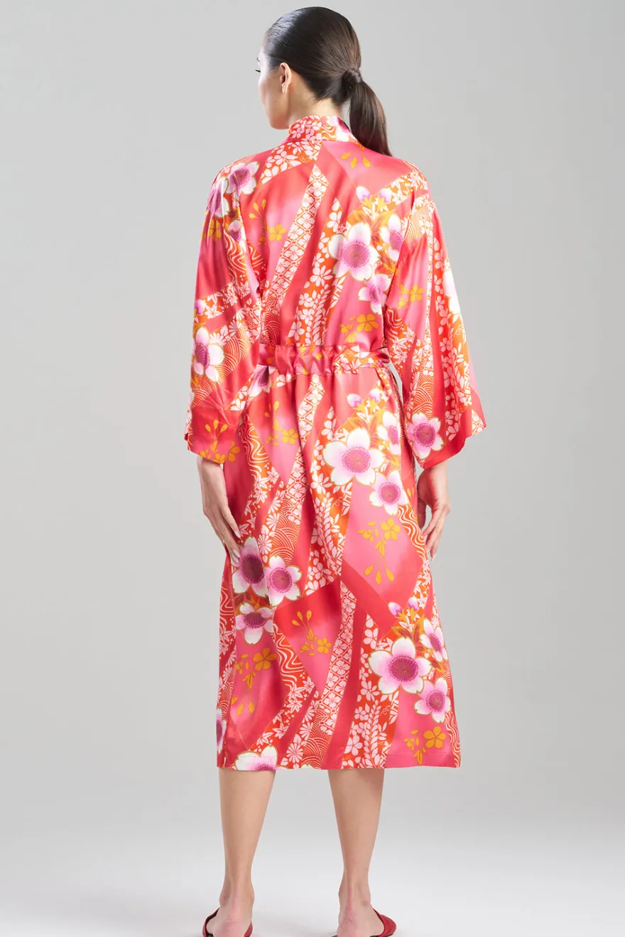 Magnolia Printed Satin Robe