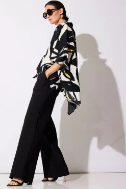 Matelassé Cotton Wide Pull On Pants