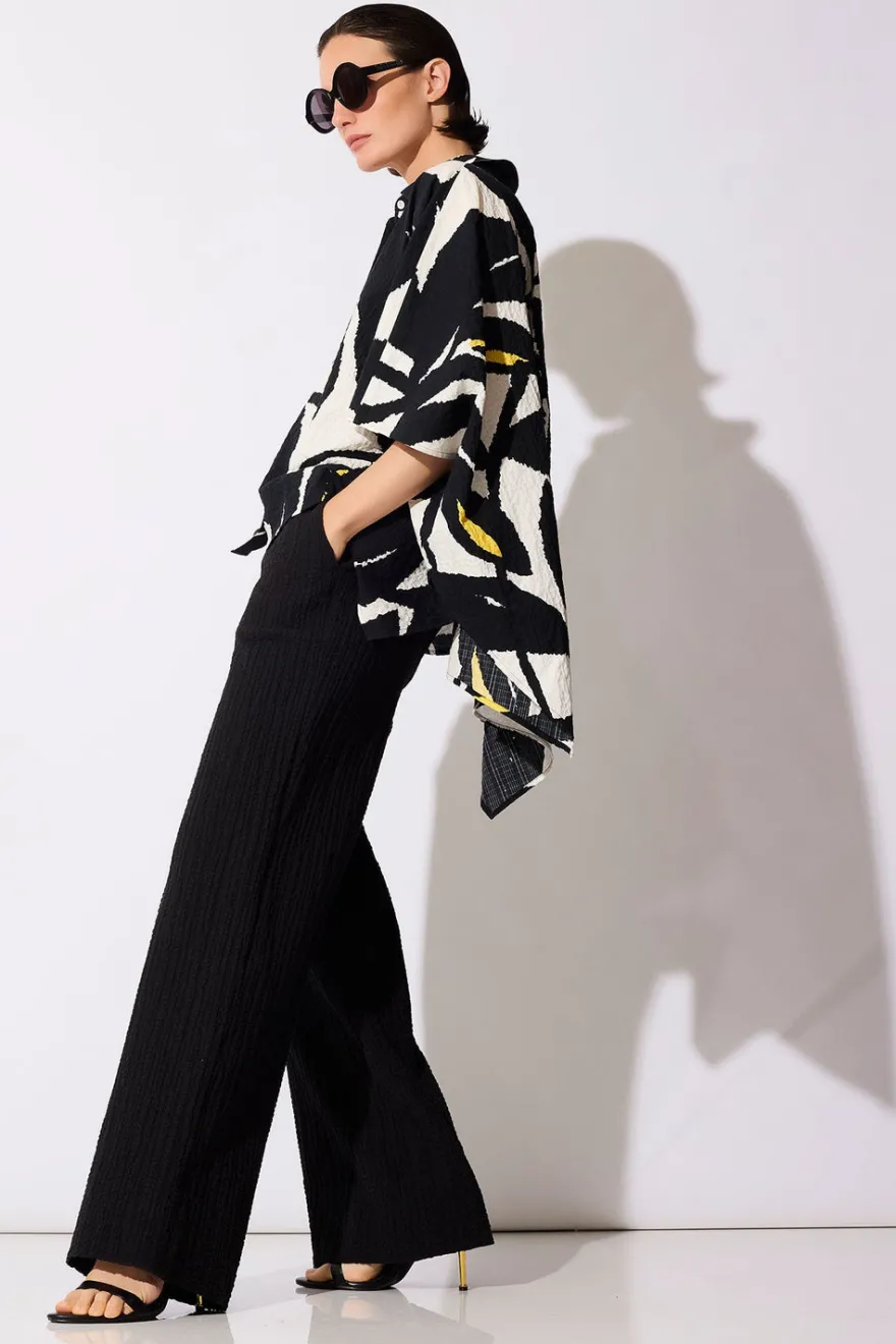 Matelassé Cotton Wide Pull On Pants
