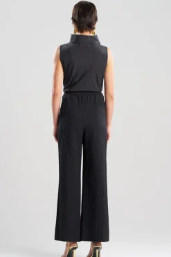 Matelassé Cotton Wide Pull On Pants