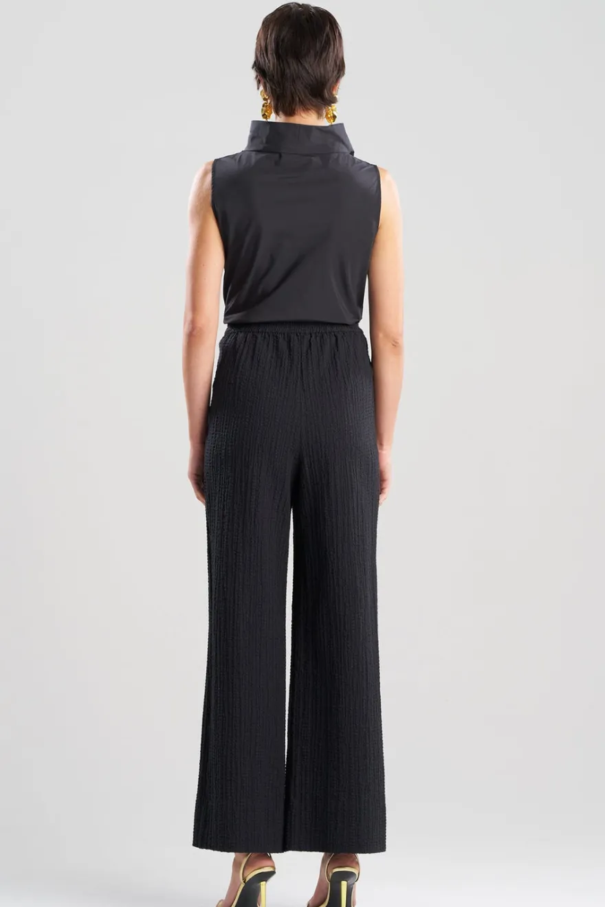 Matelassé Cotton Wide Pull On Pants